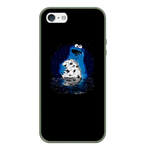 Чехол для iPhone 5/5S матовый Cookie monster, цвет темно-зеленый