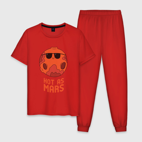 Мужская пижама хлопок Горячий как Марс, цвет красный