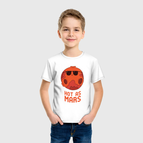 Детская футболка хлопок Горячий как Марс, цвет белый - фото 3