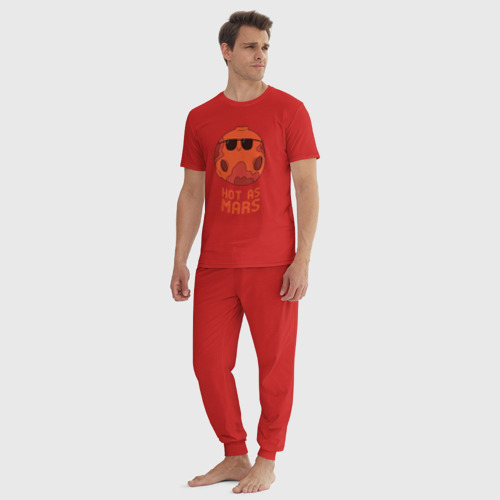 Мужская пижама хлопок Горячий как Марс, цвет красный - фото 5