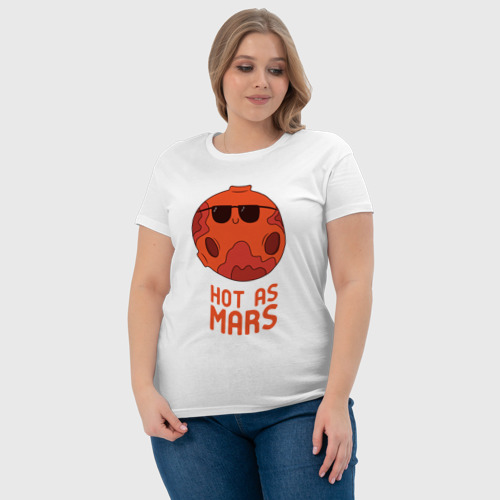 Женская футболка хлопок Горячий как Марс, цвет белый - фото 6