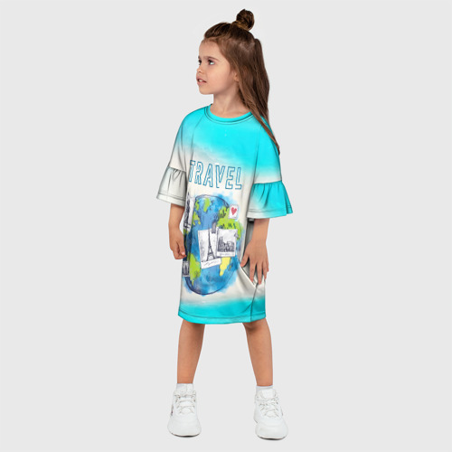 Детское платье 3D Путешествуй!, цвет 3D печать - фото 3