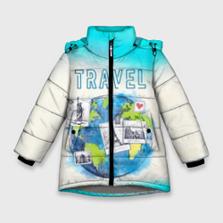 Зимняя куртка для девочек 3D Путешествуй!
