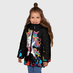Зимняя куртка для девочек 3D Радужный единорог - фото 2