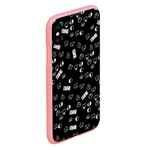 Чехол для iPhone XS Max матовый BTS BT21 stickers, цвет баблгам - фото 3