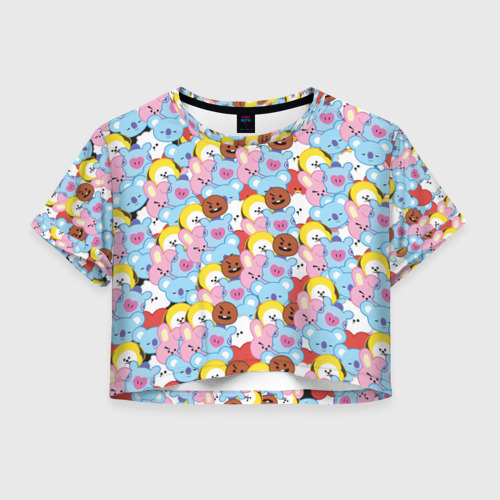 Женская футболка Cropp-top BTS BT21 STICKERS Фото 01 Женская футболка Cropp-top BTS BT21 STICKERS Фото 01