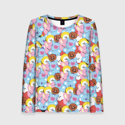 Женский лонгслив 3D BTS BT21 STICKERS Фото 01 Женский лонгслив 3D BTS BT21 STICKERS Фото 01