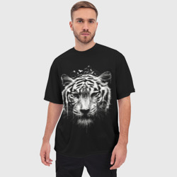 Мужская футболка oversize 3D Dark Tiger - фото 2