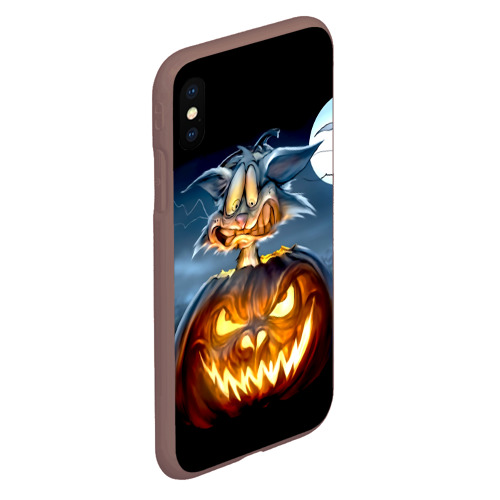 Чехол для iPhone XS Max матовый Halloween, цвет коричневый - фото 3