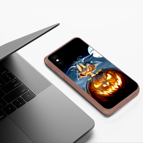 Чехол для iPhone XS Max матовый Halloween, цвет коричневый - фото 5