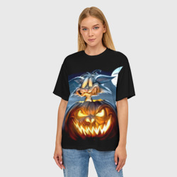 Женская футболка oversize 3D Halloween - фото 2