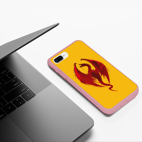 Чехол для iPhone 7Plus/8 Plus матовый Красный Дракон, цвет баблгам - фото 5