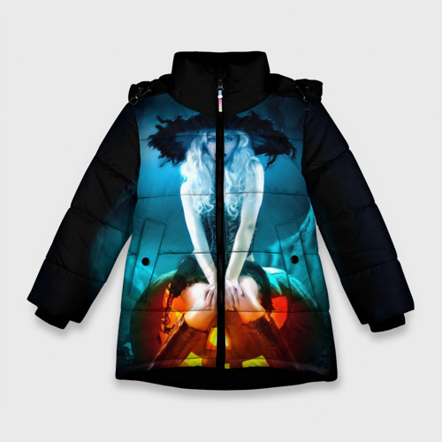 Зимняя куртка для девочек 3D Ведьма, цвет черный