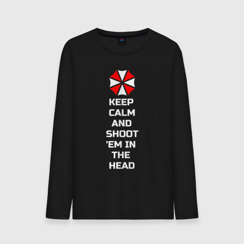 Мужской лонгслив хлопок Keep calm, цвет черный