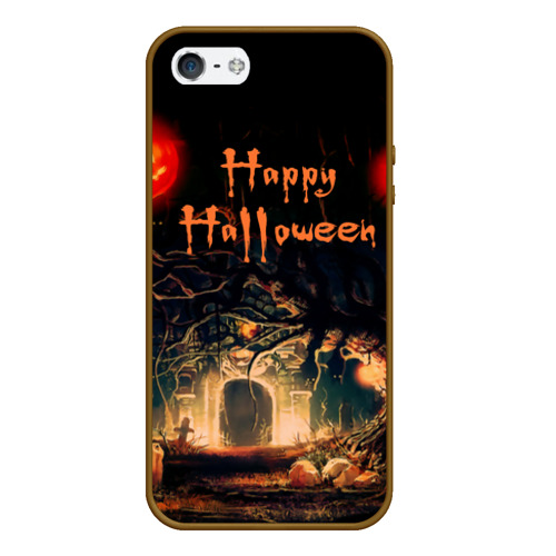 Чехол для iPhone 5/5S матовый Halloween, цвет коричневый