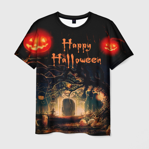 Мужская футболка с принтом Happy Halloween holiday, вид спереди №1