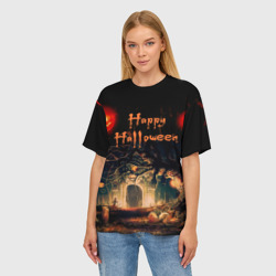 Женская футболка oversize 3D Halloween - фото 2