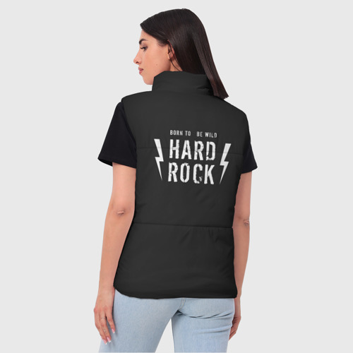 Женский жилет утепленный 3D Hard rock гитара, цвет черный - фото 4