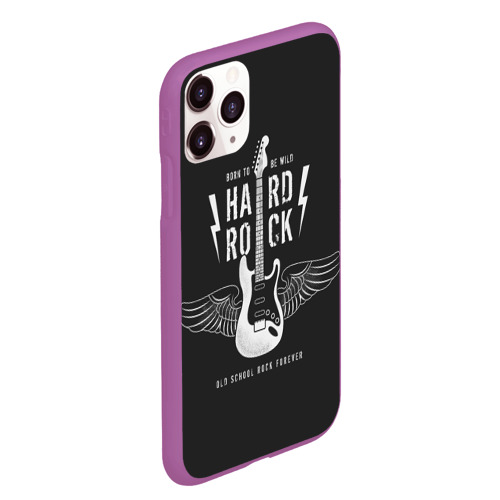 Чехол для iPhone 11 Pro Max матовый Hard rock гитара, цвет фиолетовый - фото 3