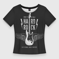Женская футболка 3D Slim Hard rock гитара