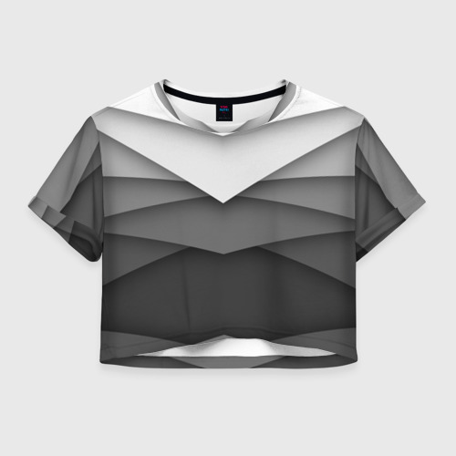 Женская футболка Crop-top 3D Бумажные полосы, цвет 3D печать