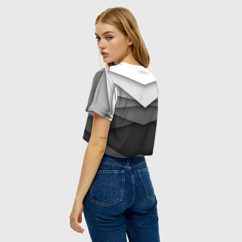 Женская футболка Crop-top 3D Бумажные полосы, цвет 3D печать - фото 5