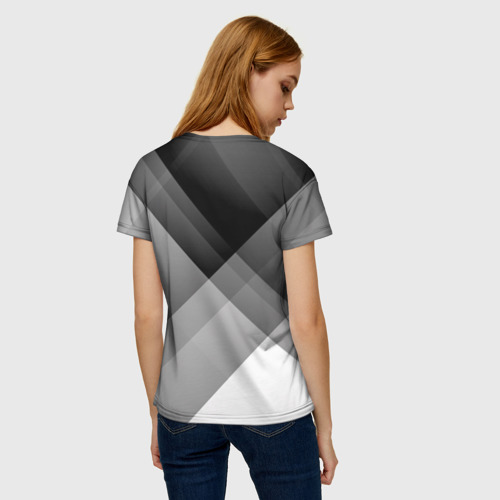 Женская футболка 3D Геометрия серый, цвет 3D печать - фото 4