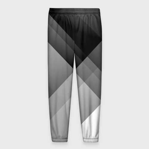 Мужские брюки 3D с принтом Геометрия (серый), вид сзади #1