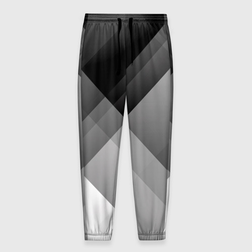 Мужские брюки 3D с принтом Геометрия (серый), вид спереди #2