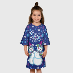 Детское платье 3D Снеговики - фото 2