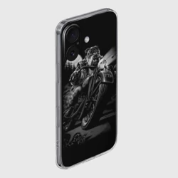 Чехол для iPhone 16 силиконовый с защитой камеры Biker dog Пёс-байкер - фото 2