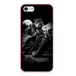 Чехол для iPhone 5/5S матовый Biker dog Пёс-байкер