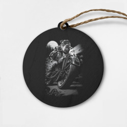 Деревянная игрушка круг Biker dog Пёс-байкер