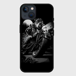 Чехол для iPhone 14 Biker dog Пёс-байкер