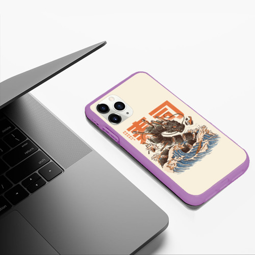 Чехол для iPhone 11 Pro Max матовый с принтом Great Sushi Dragon, фото #5