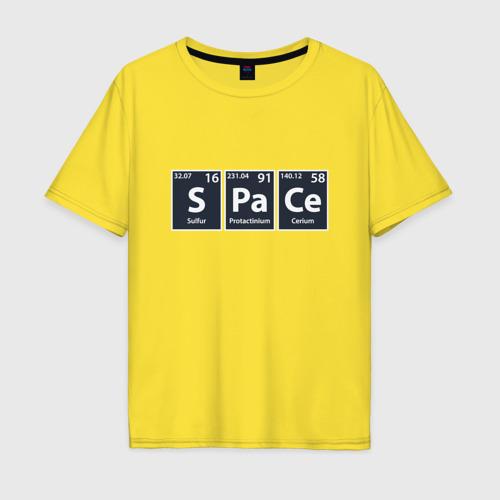 Мужская футболка хлопок Oversize Space, цвет желтый