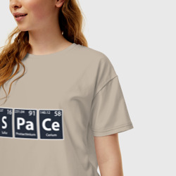 Женская футболка хлопок Oversize Space - фото 2