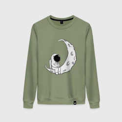 Женский свитшот хлопок Космонавт на Луне