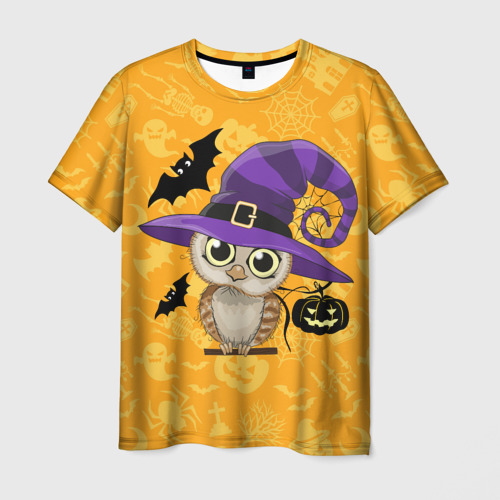 Мужская футболка 3D Совушка и хэллоуин, цвет 3D печать