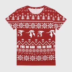 Женская футболка 3D TES новогодний the Elder Scrolls skyrim