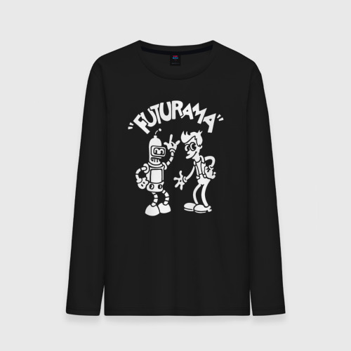 Мужской лонгслив хлопок Futurama - Cartoon , цвет черный