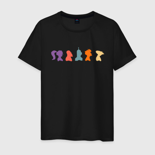 Мужская футболка хлопок Futurama characters, цвет черный