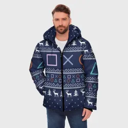 Мужская зимняя куртка 3D Свитер геймера геометрия новый год - фото 2
