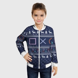 Детский бомбер 3D Свитер геймера геометрия новый год - фото 2