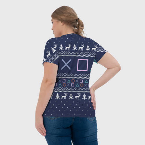 Женская футболка 3D Свитер геймера геометрия новый год, цвет 3D печать - фото 7