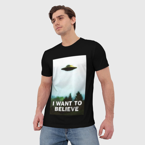 Мужская футболка 3D I Want To Believe, цвет 3D печать - фото 3