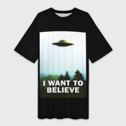 Платье-футболка 3D I Want To Believe