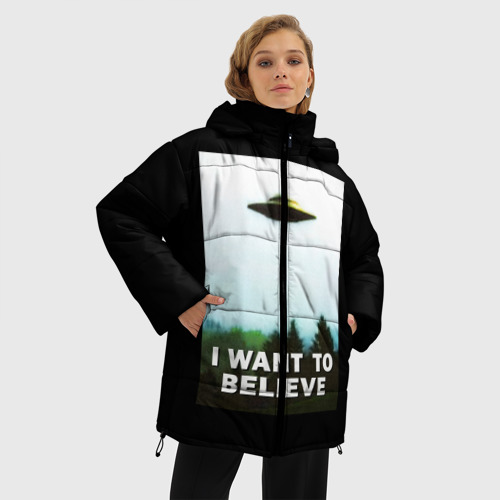 Женская зимняя куртка Oversize I Want To Believe, цвет красный - фото 3