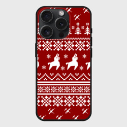 Чехол силиконовый для Apple iPhone 15 Pro матовый Fortnite новогодний