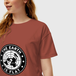 Женская футболка хлопок Oversize Плоская Земля - фото 2